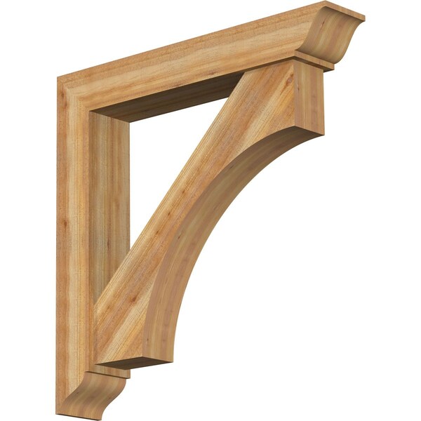 Ekena Millwork Westlake Traditional Rough Sawn Bracket w/ Offset Brace, Western Red Cedar, 8"W x 46"D x 46"H BKT0806X46X46WTL01RWR - main